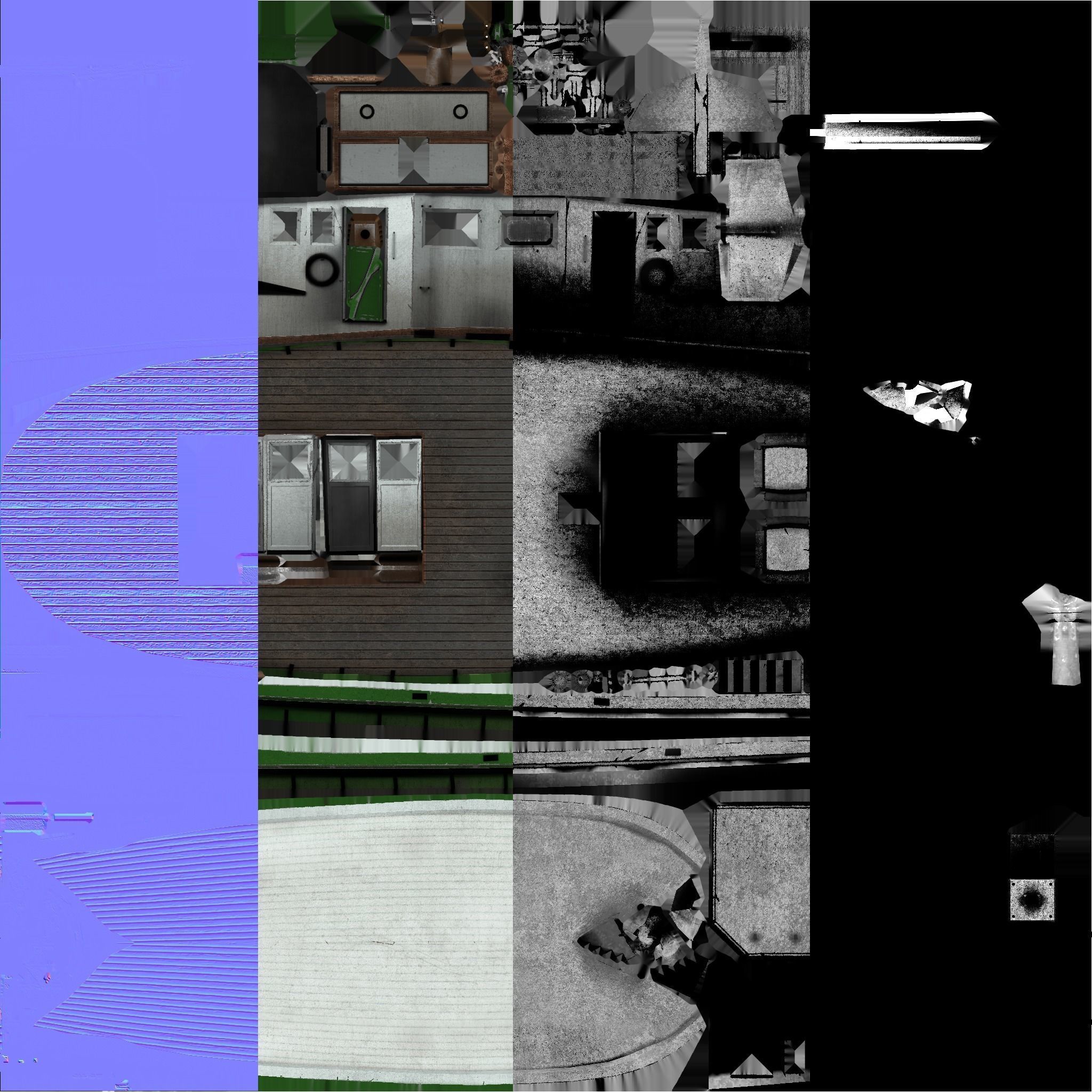 Low poly fishing boat Low-poly 3D model_7