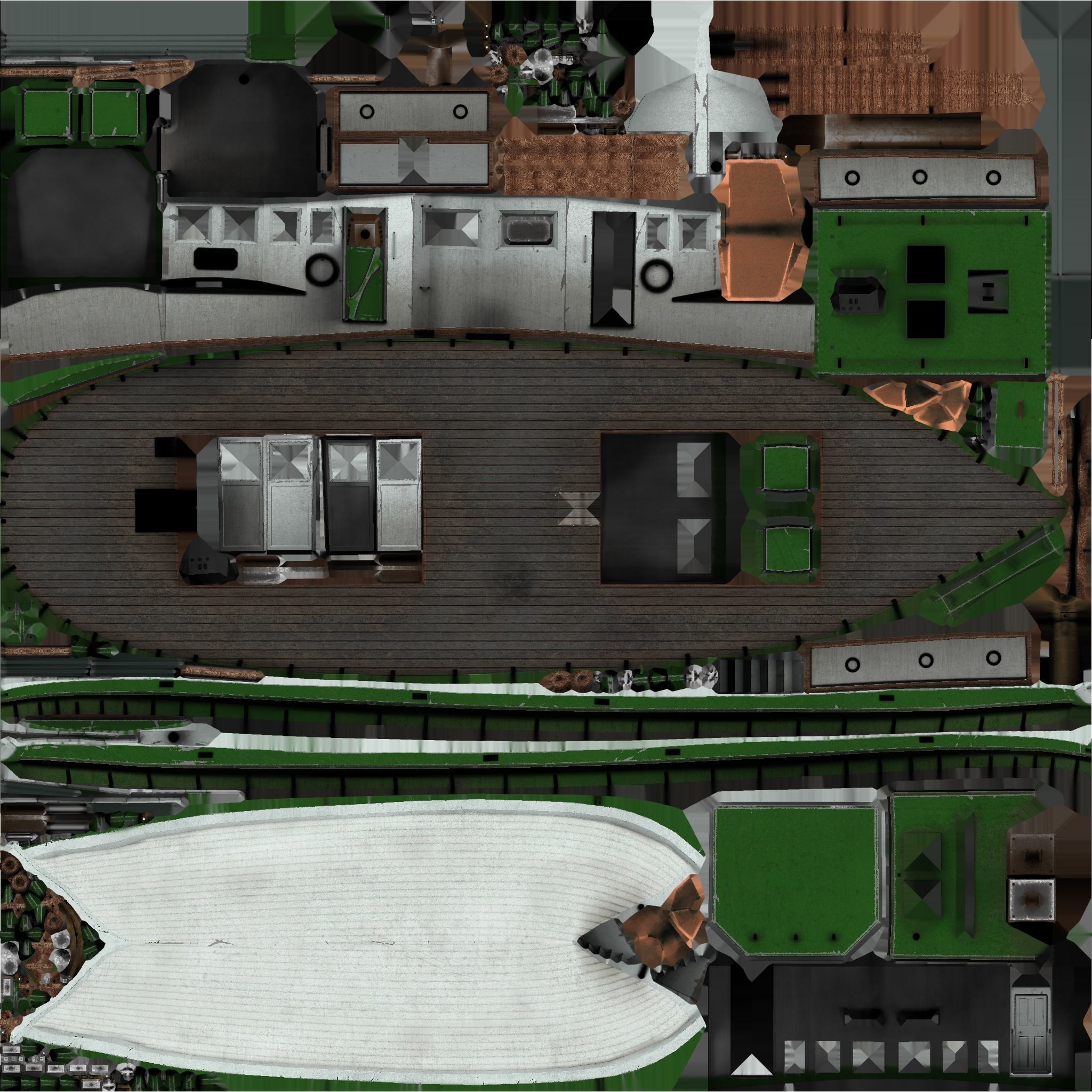 Low poly fishing boat Low-poly 3D model_8