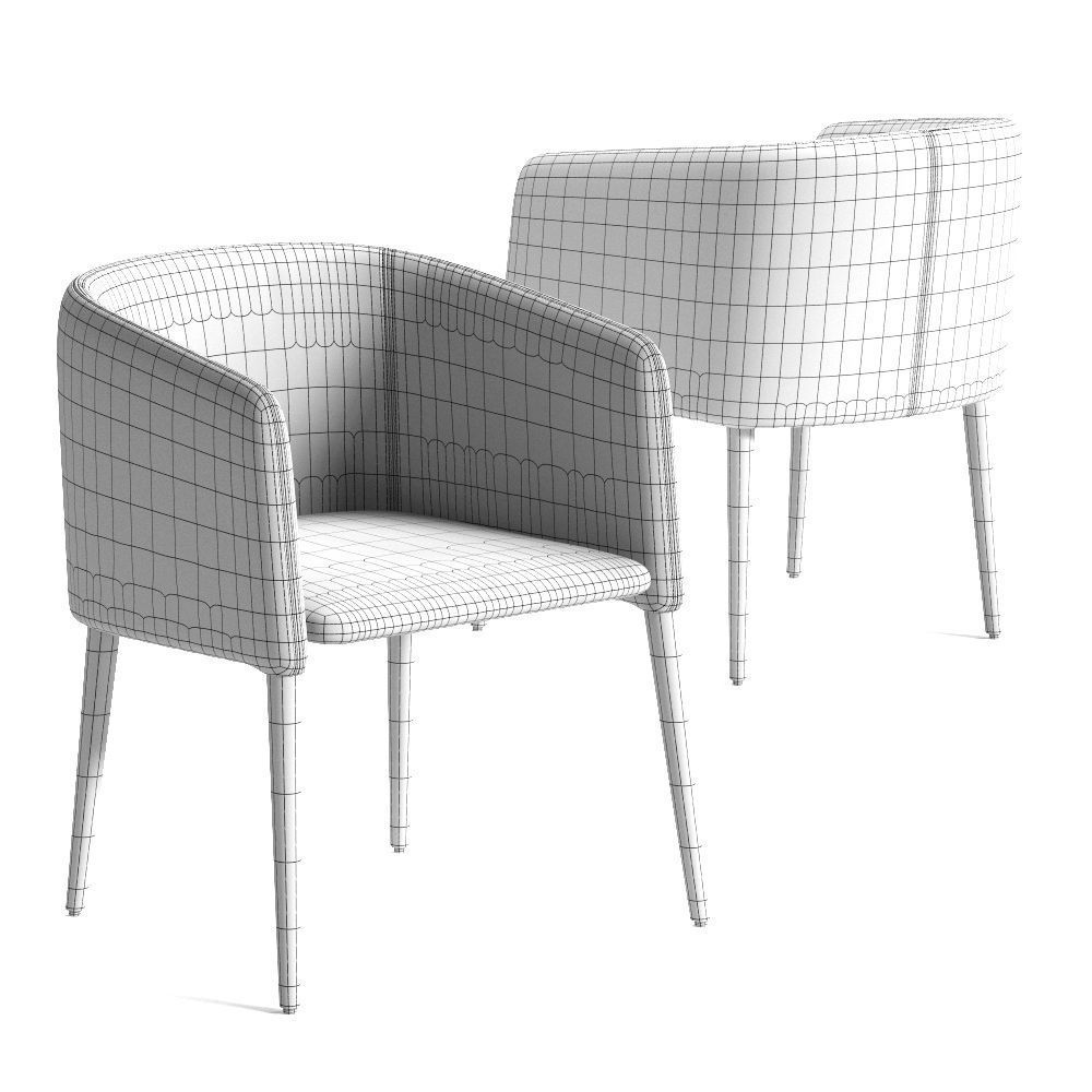 Colombini Casa WENDY Armchair Low-poly 3D model_2