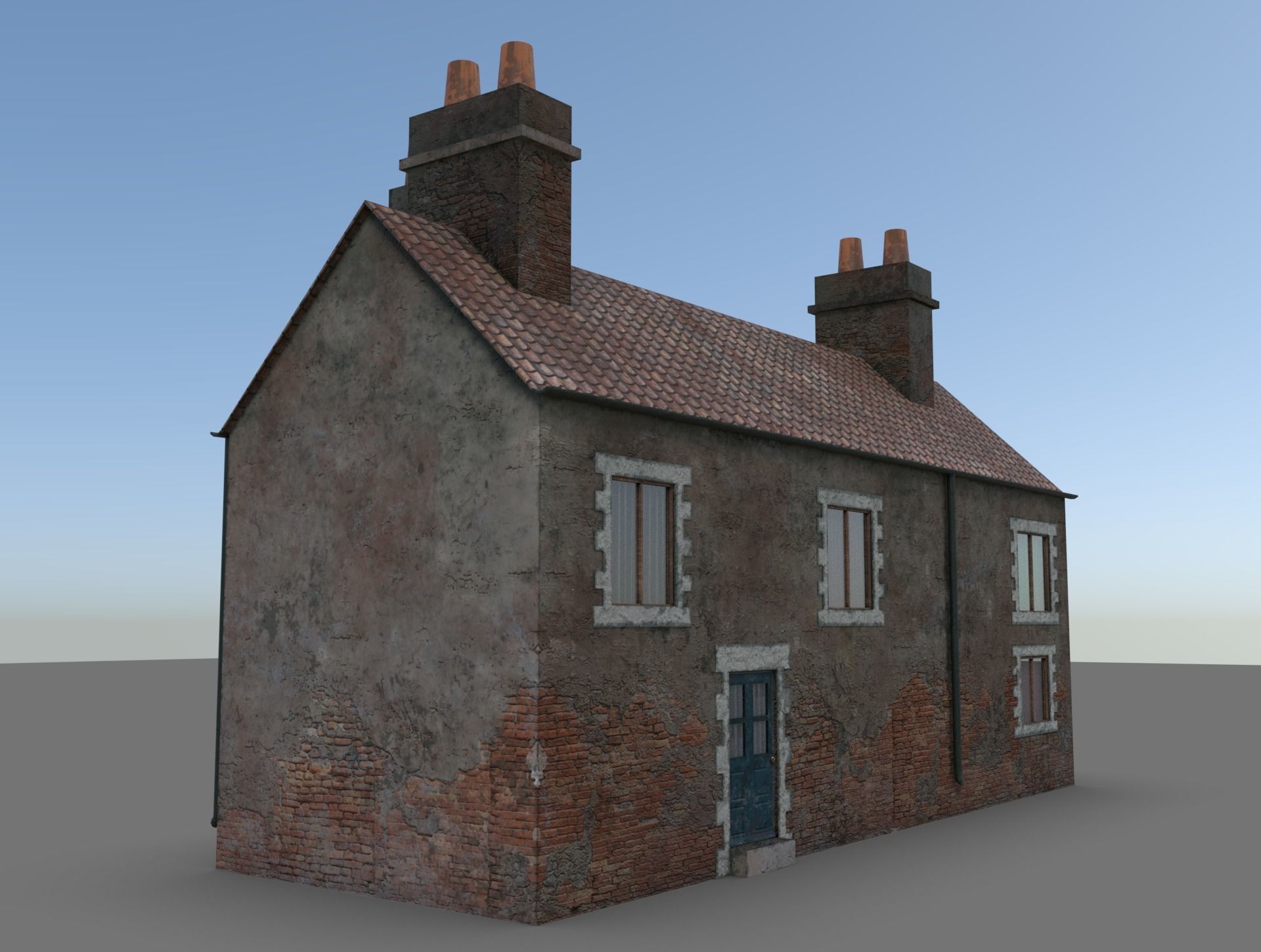 Farm House low poly Low-poly 3D model_1