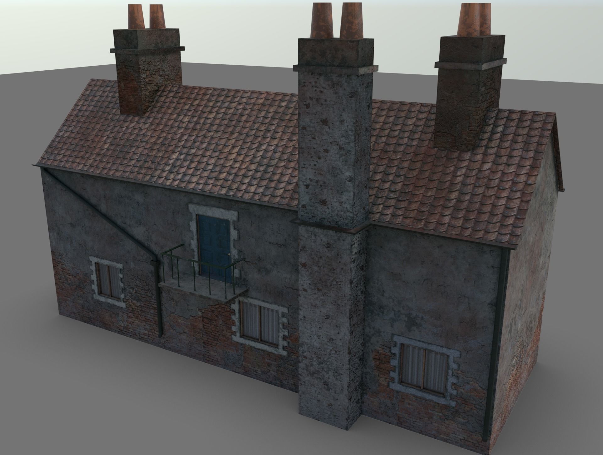 Farm House low poly Low-poly 3D model_3