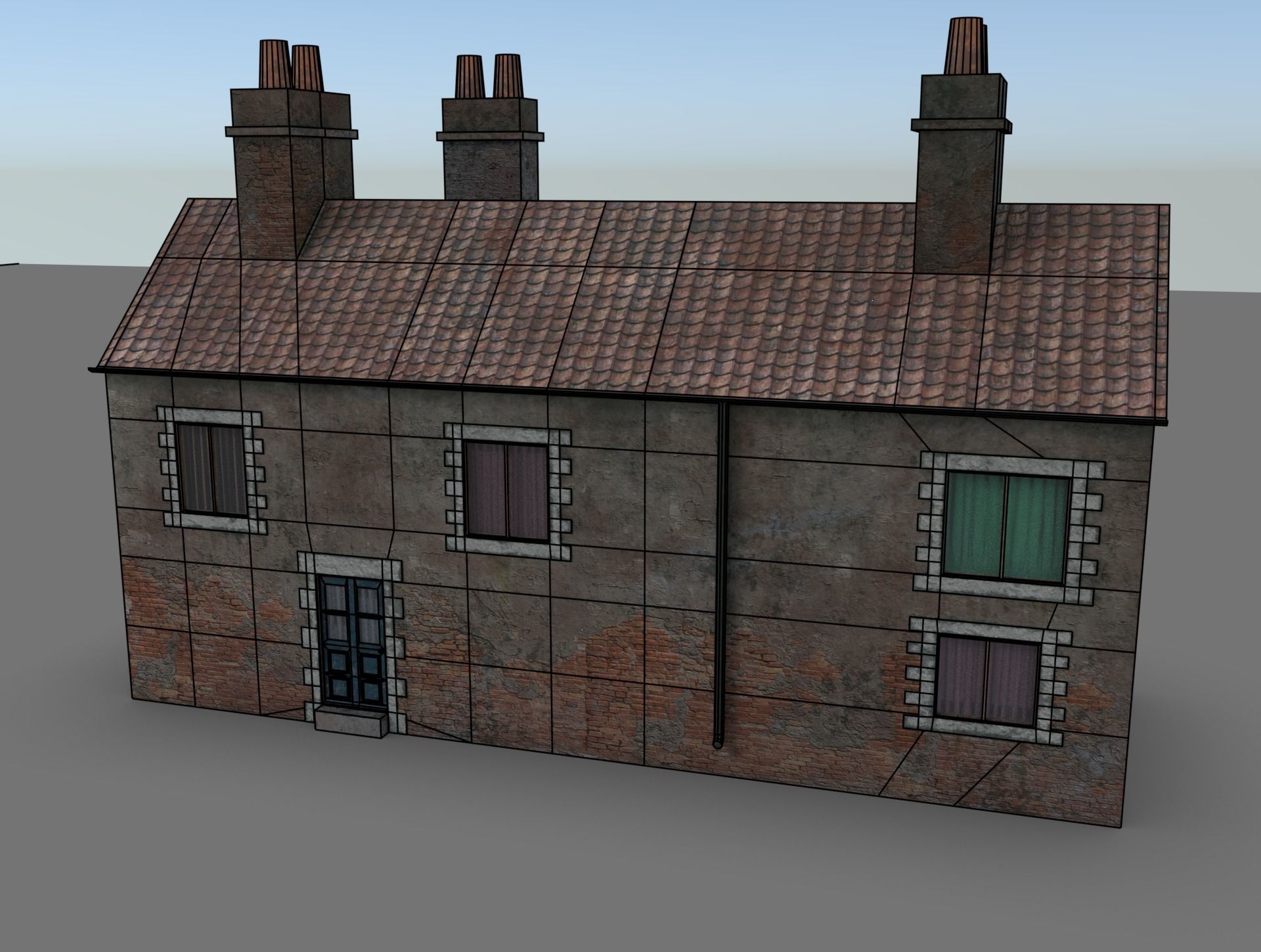 Farm House low poly Low-poly 3D model_8