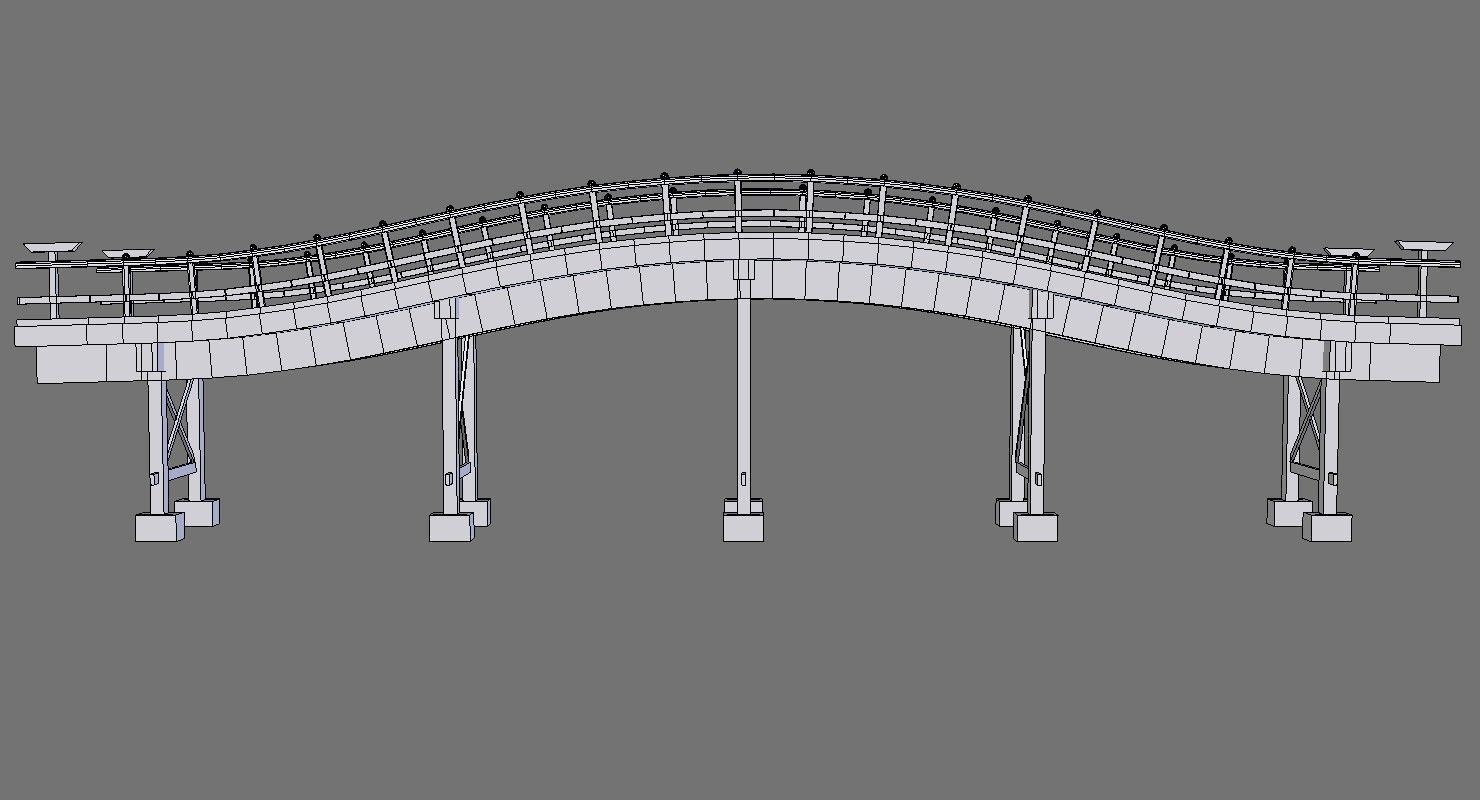 wooden bridge 3D model_1