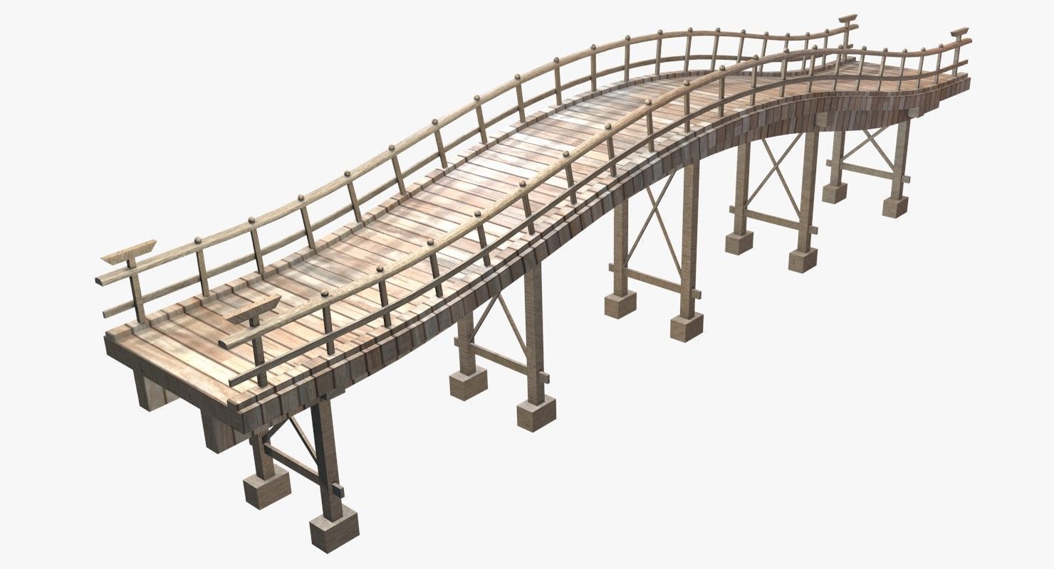 wooden bridge 3D model_10