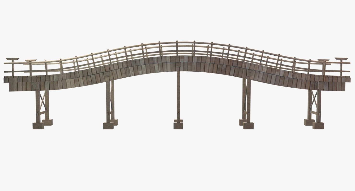 wooden bridge 3D model_8