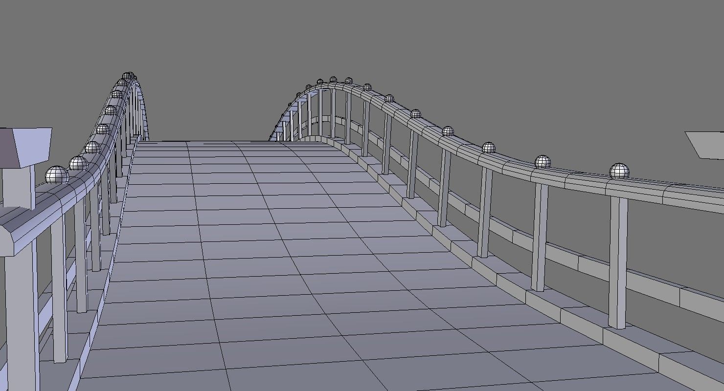 wooden bridge 3D model_2