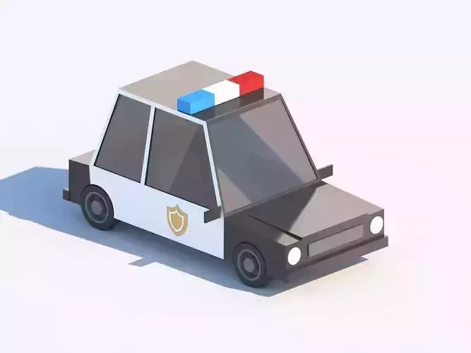 Cartoon Low Poly Police Car