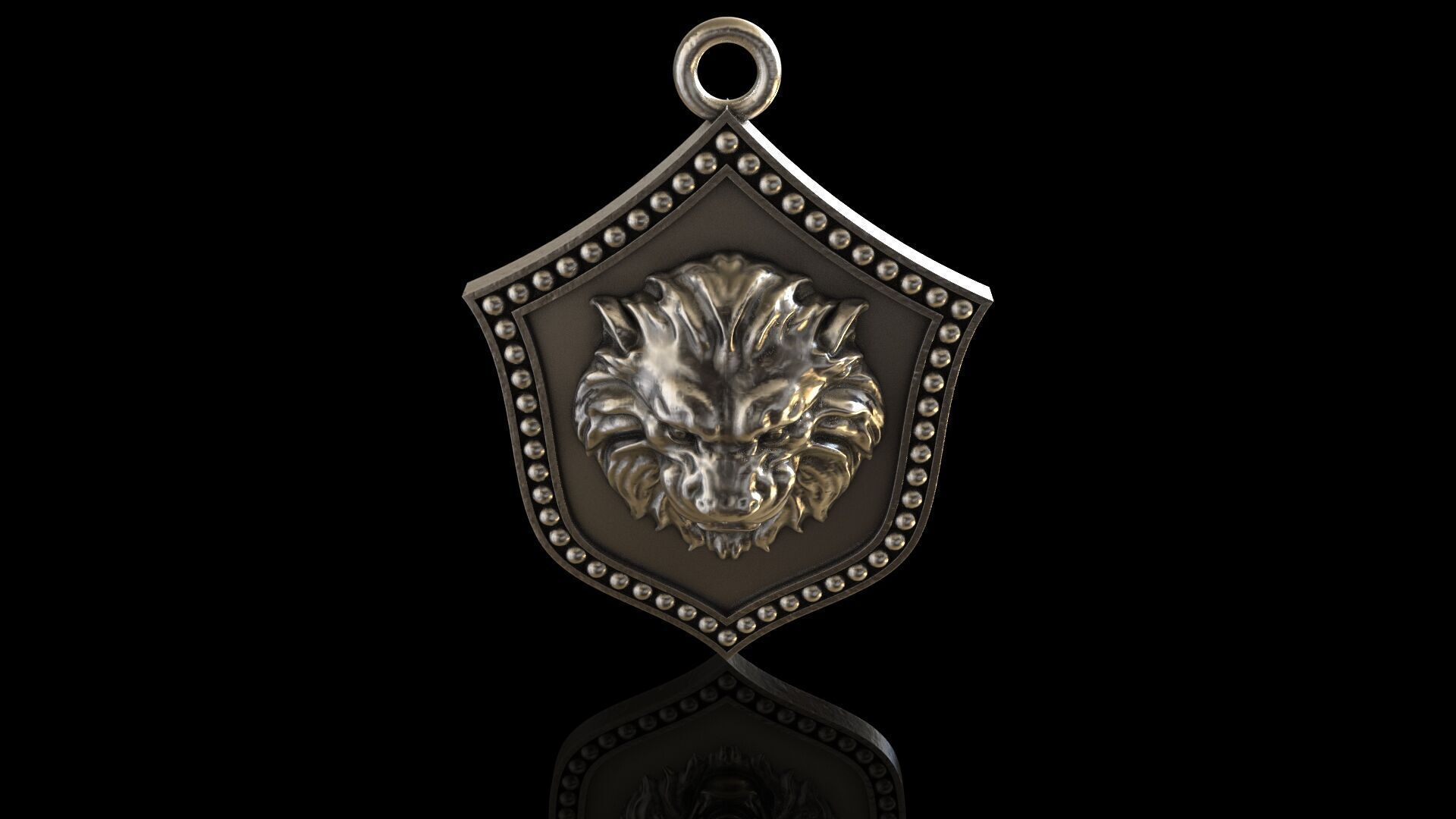 Lion shield 3D print model_3