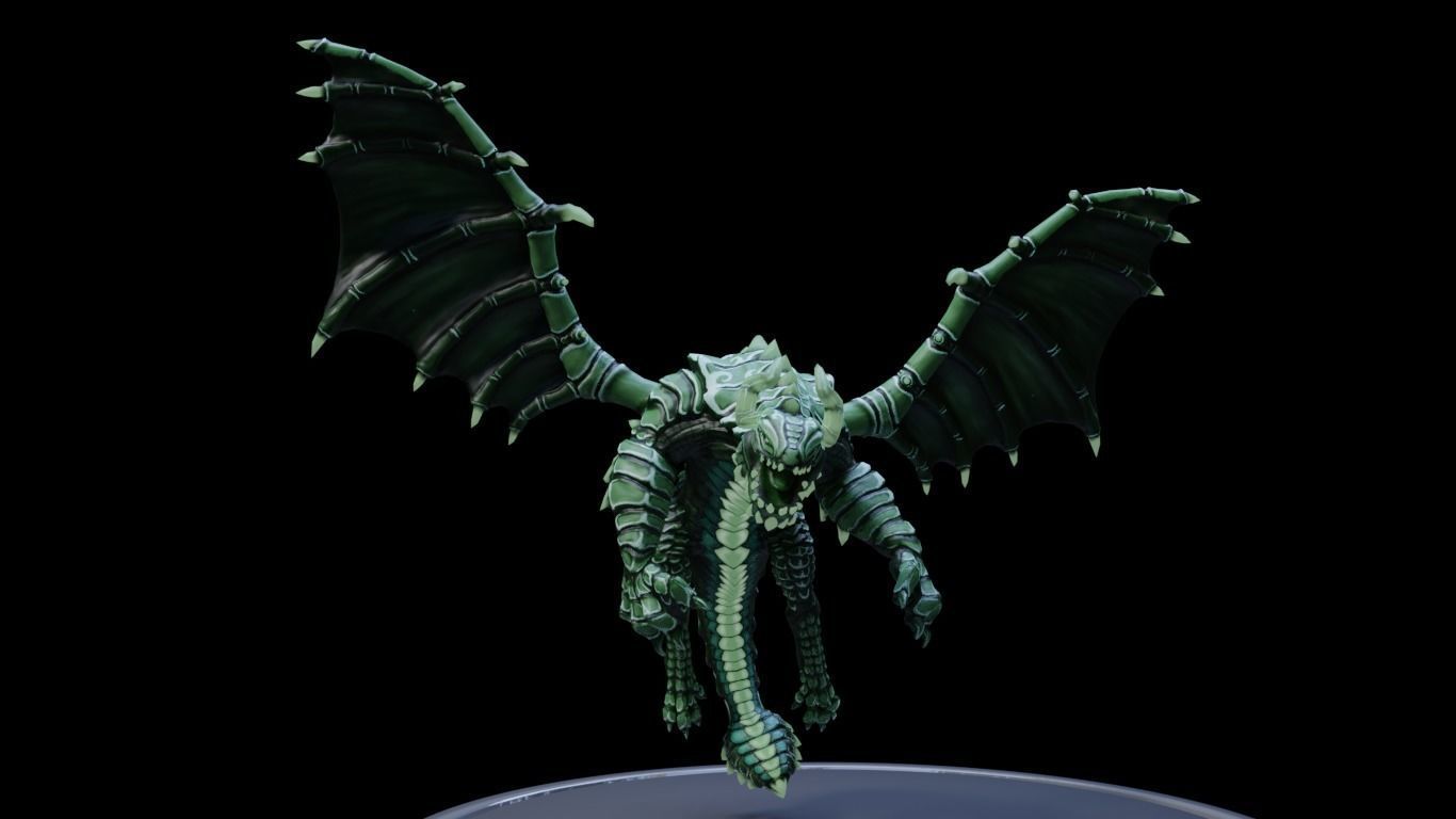 Elemental Dragon Low-poly 3D model_6