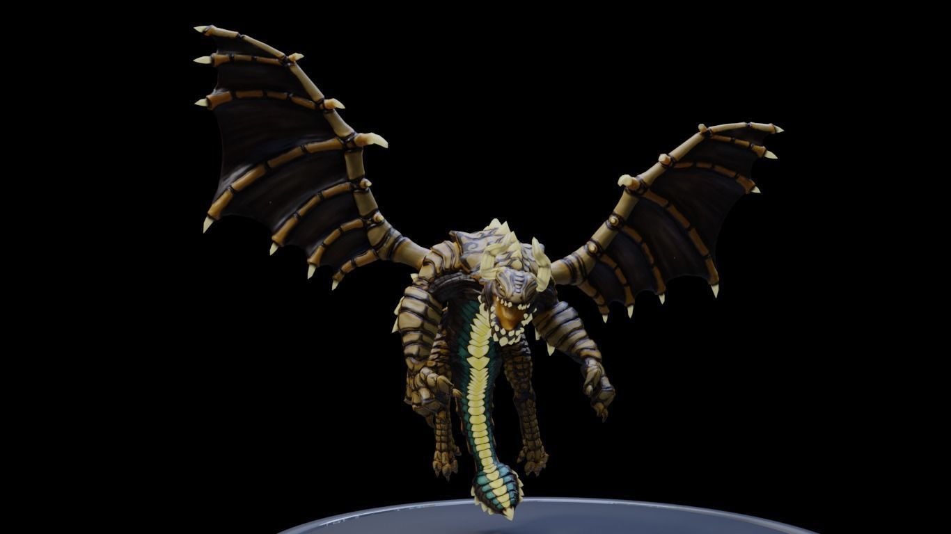 Elemental Dragon Low-poly 3D model_7