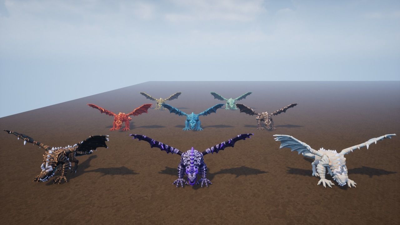 Elemental Dragon Low-poly 3D model_17