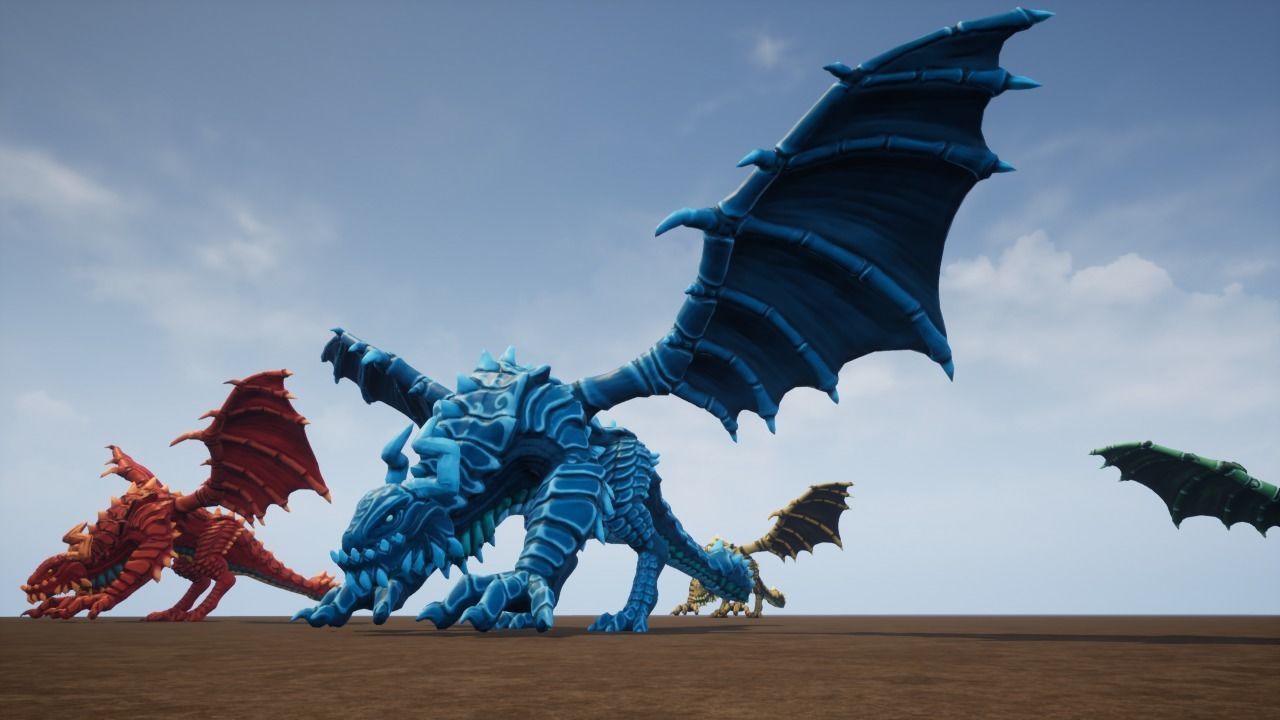 Elemental Dragon Low-poly 3D model_13