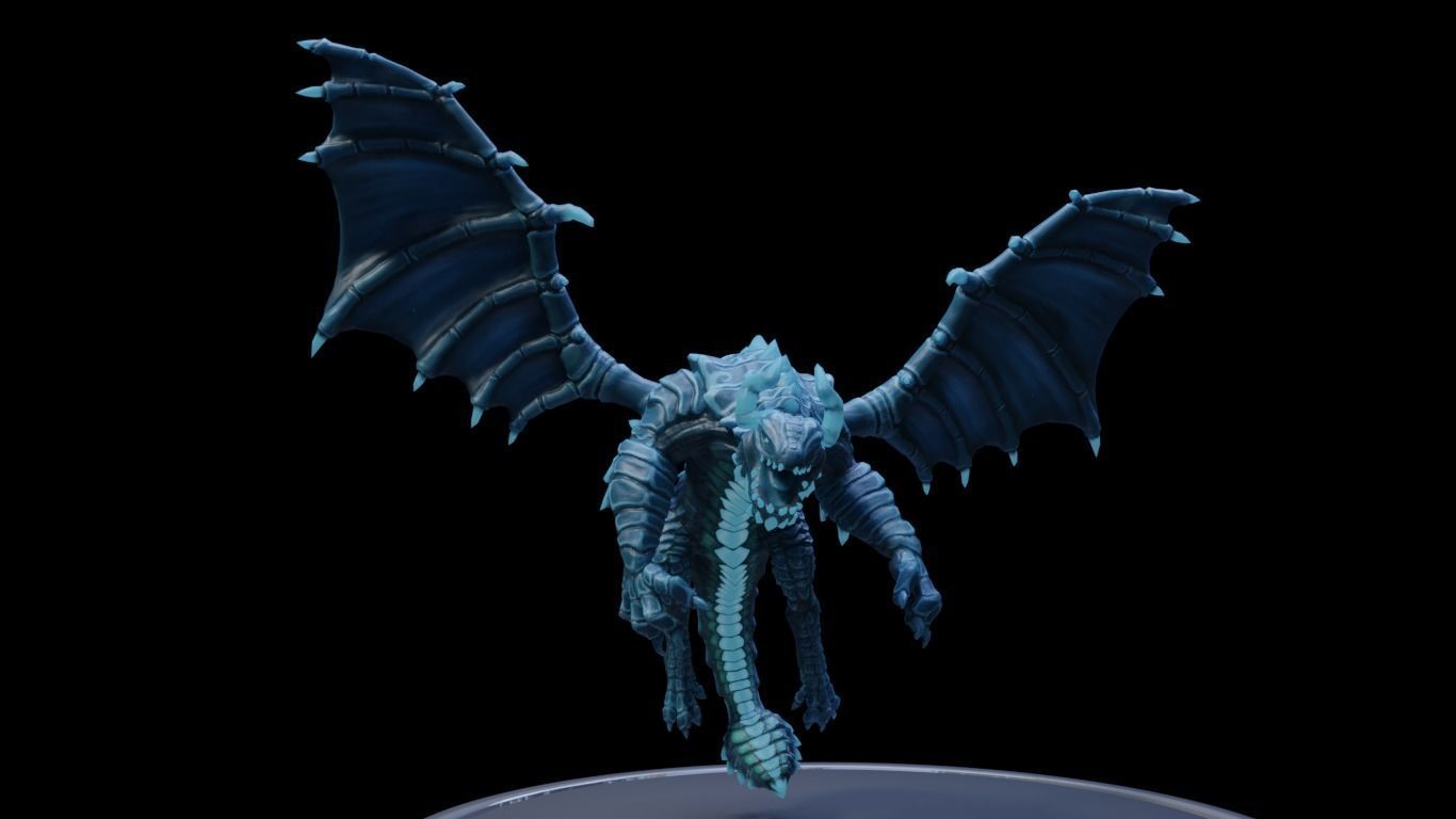 Elemental Dragon Low-poly 3D model_1
