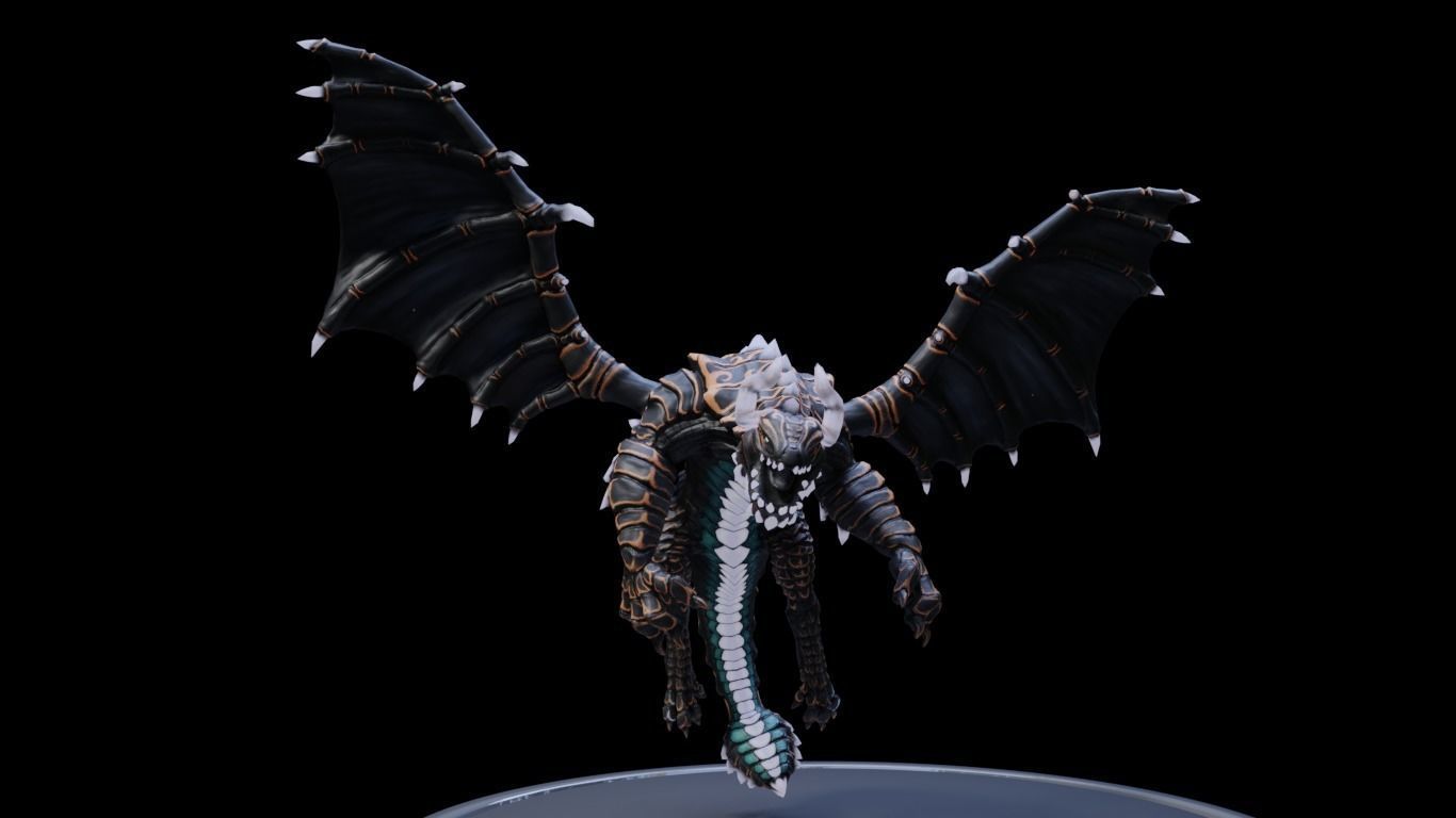 Elemental Dragon Low-poly 3D model_4