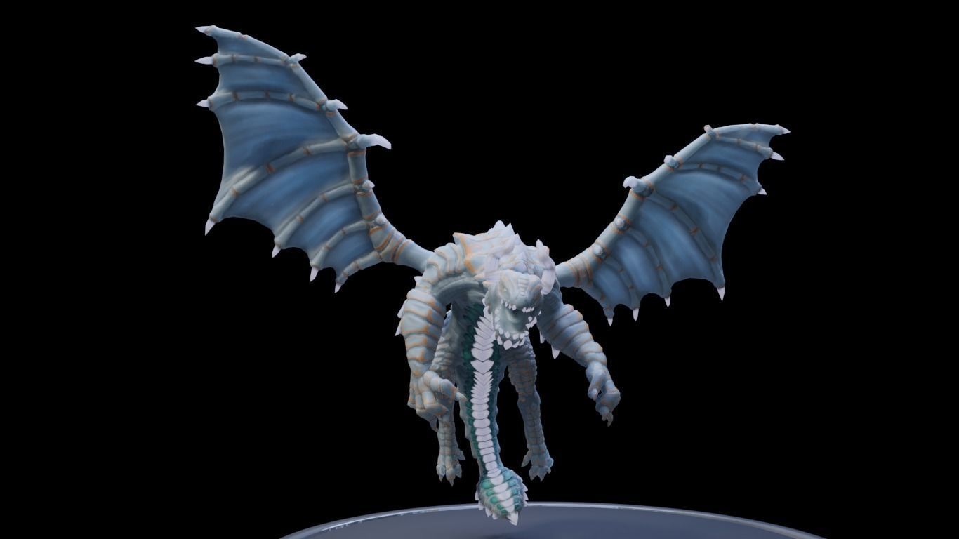 Elemental Dragon Low-poly 3D model_3