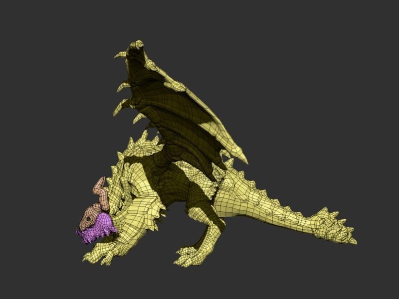Elemental Dragon Low-poly 3D model_32
