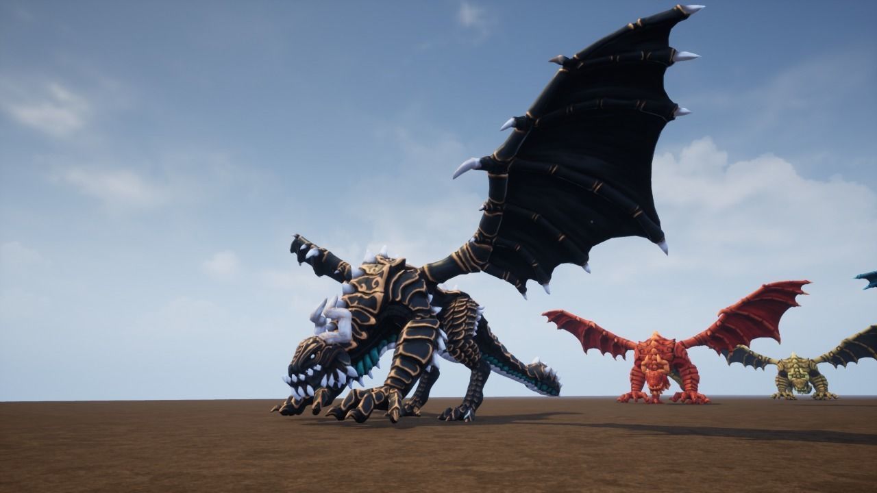 Elemental Dragon Low-poly 3D model_11