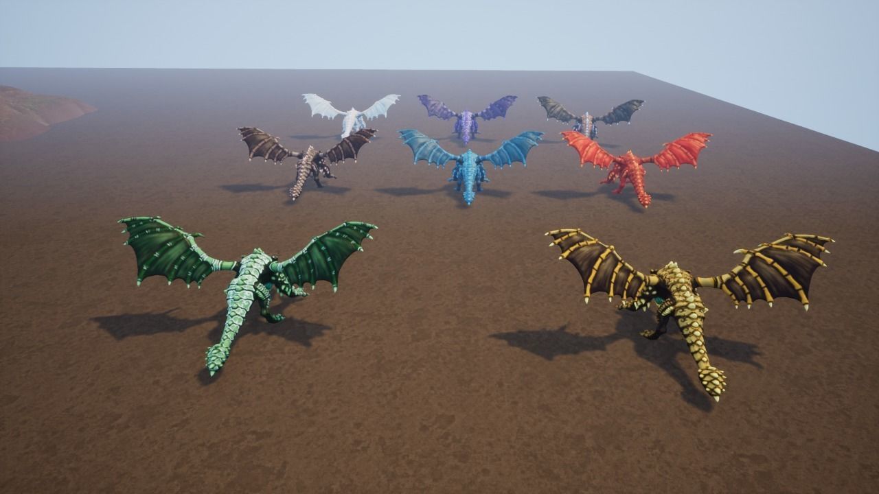 Elemental Dragon Low-poly 3D model_18