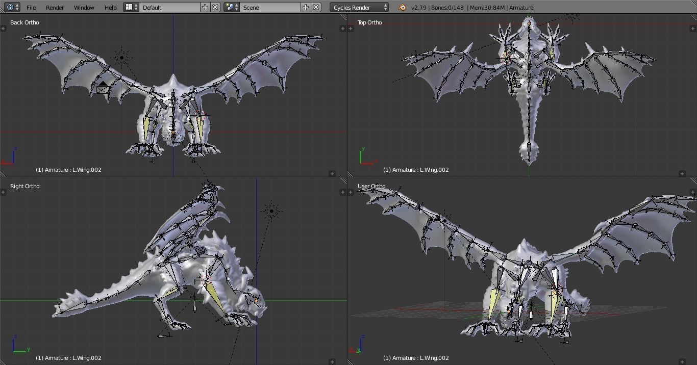 Elemental Dragon Low-poly 3D model_33