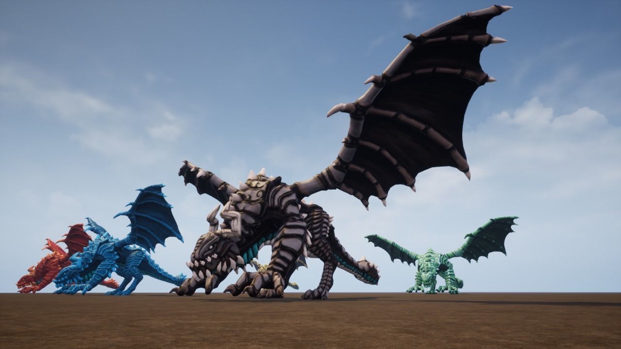 Elemental Dragon Low-poly 3D model_14
