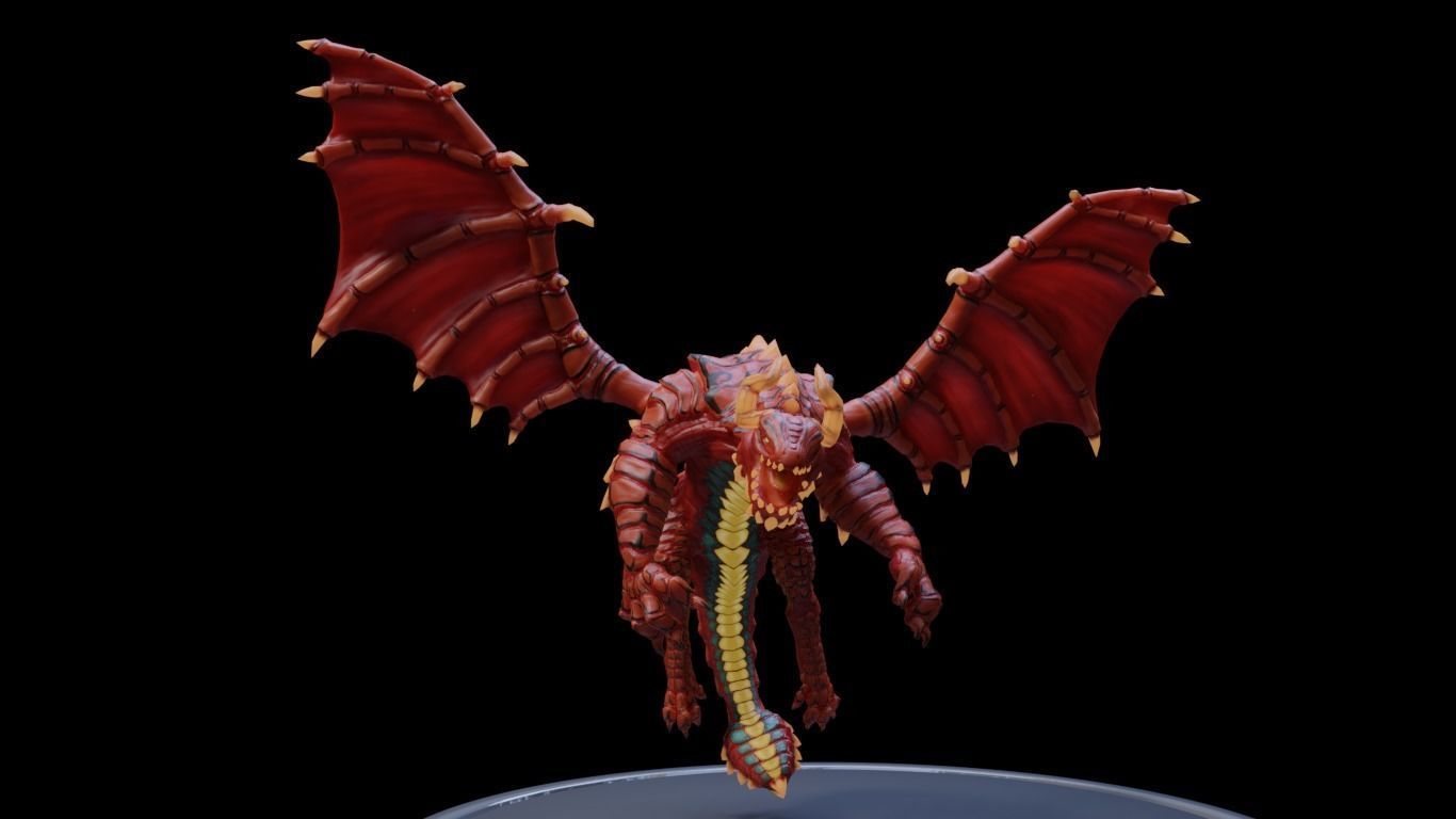 Elemental Dragon Low-poly 3D model_2
