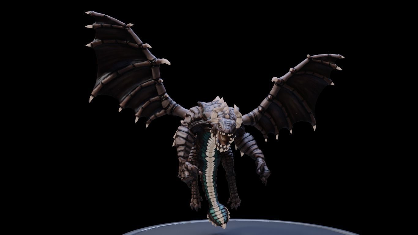 Elemental Dragon Low-poly 3D model_8