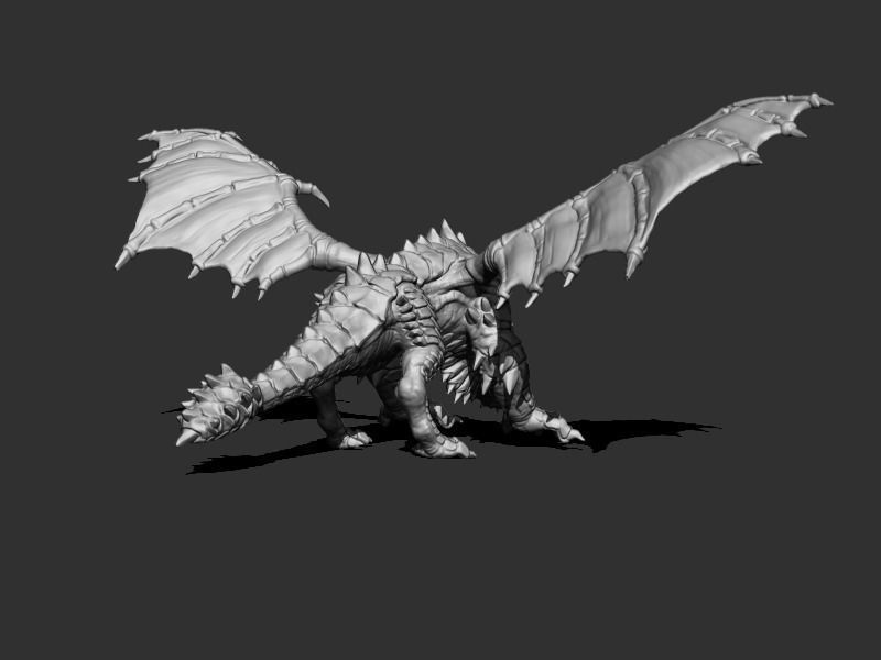 Elemental Dragon Low-poly 3D model_24