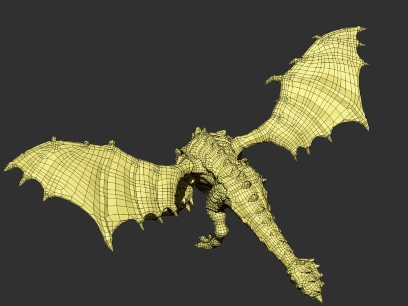 Elemental Dragon Low-poly 3D model_31