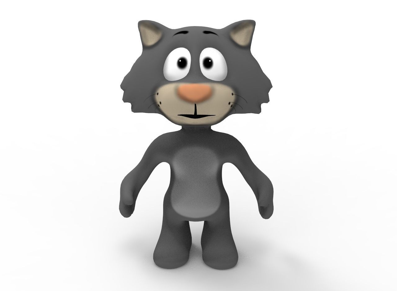 Cat Cartoon Low-poly 3D model_3