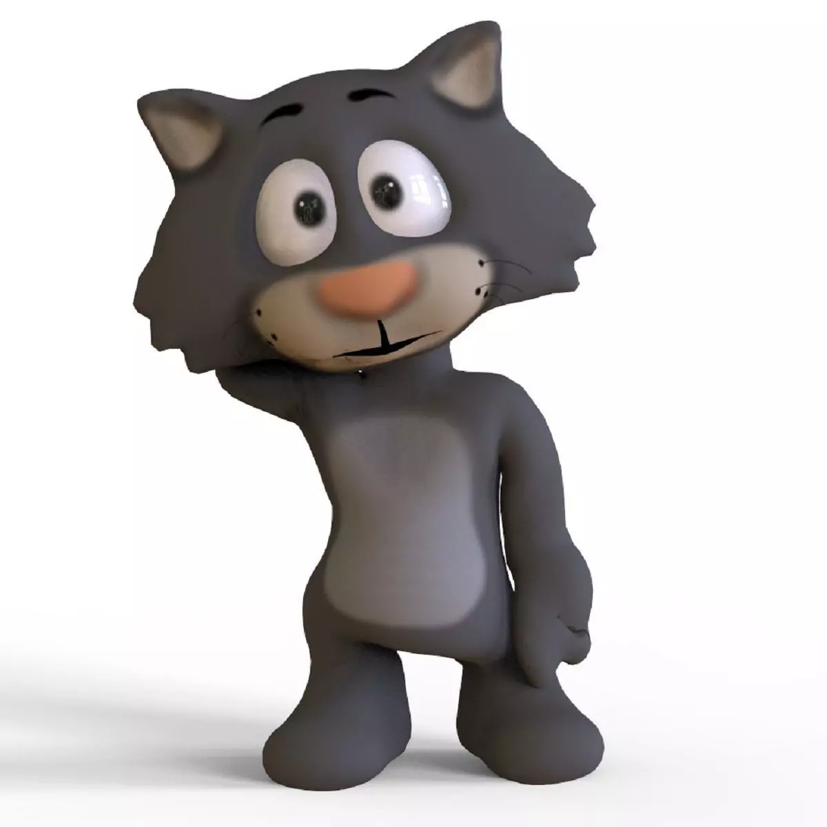 Cat Cartoon Low-poly 3D model_0