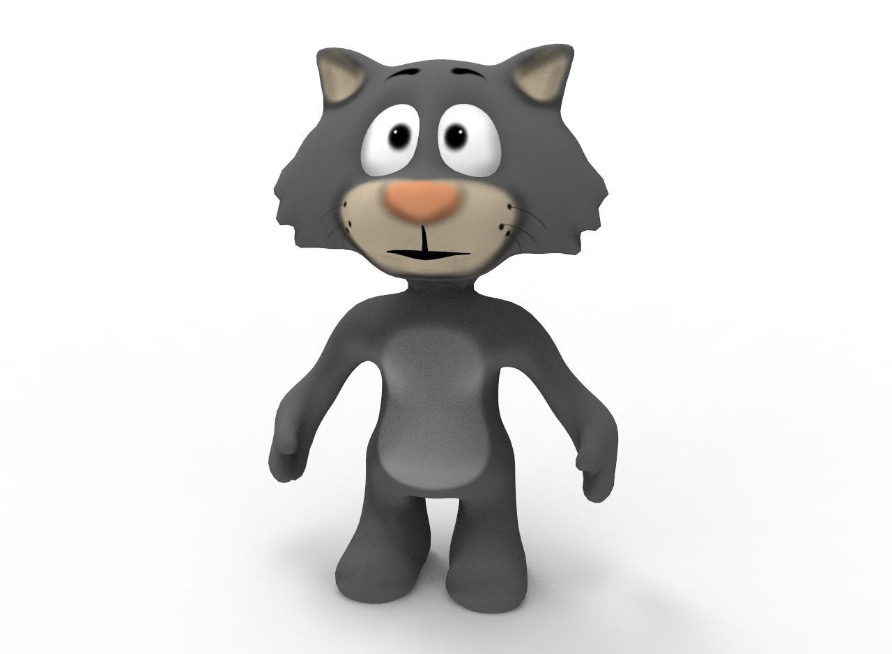 Cat Cartoon Low-poly 3D model_2