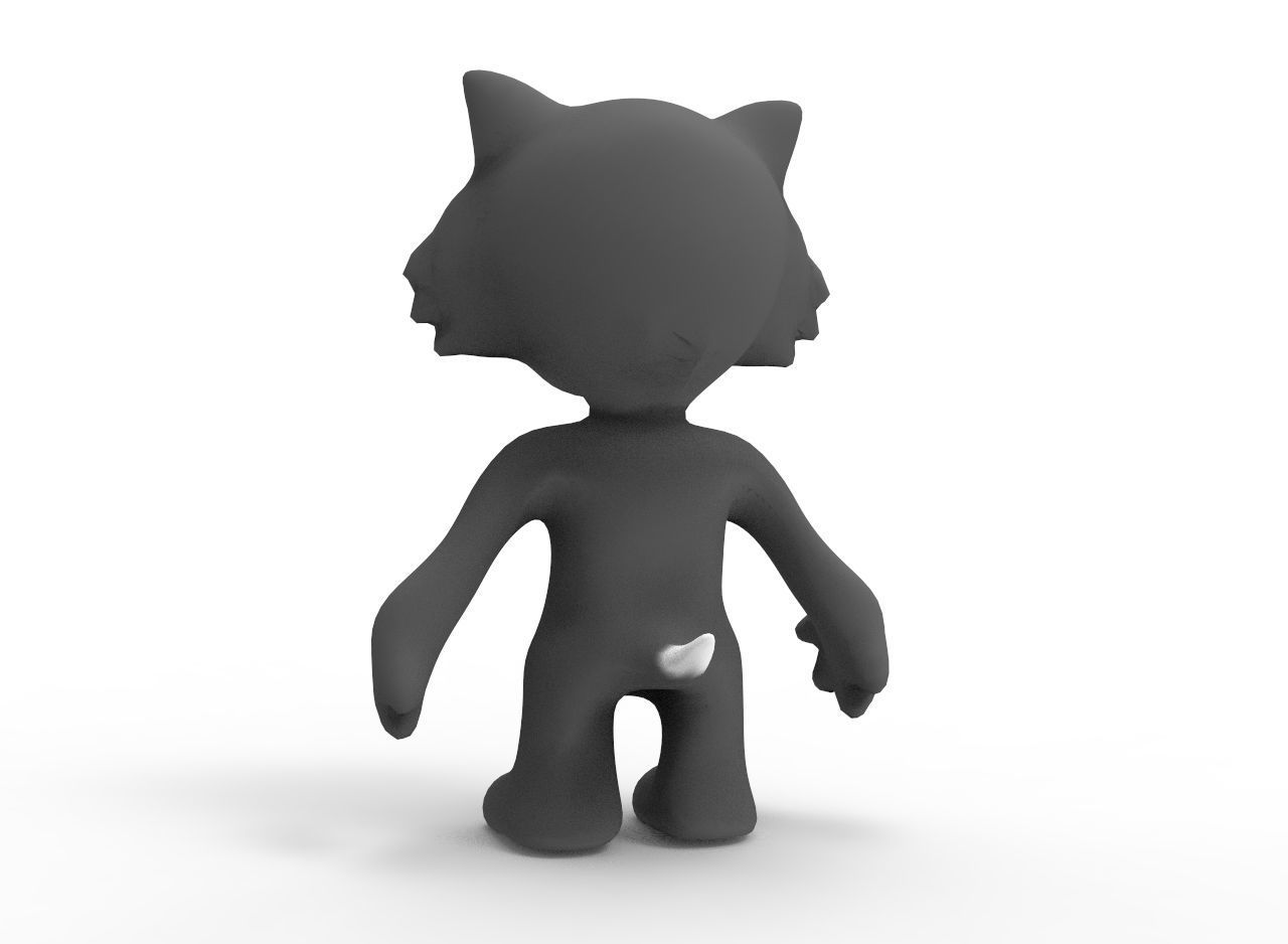 Cat Cartoon Low-poly 3D model_6