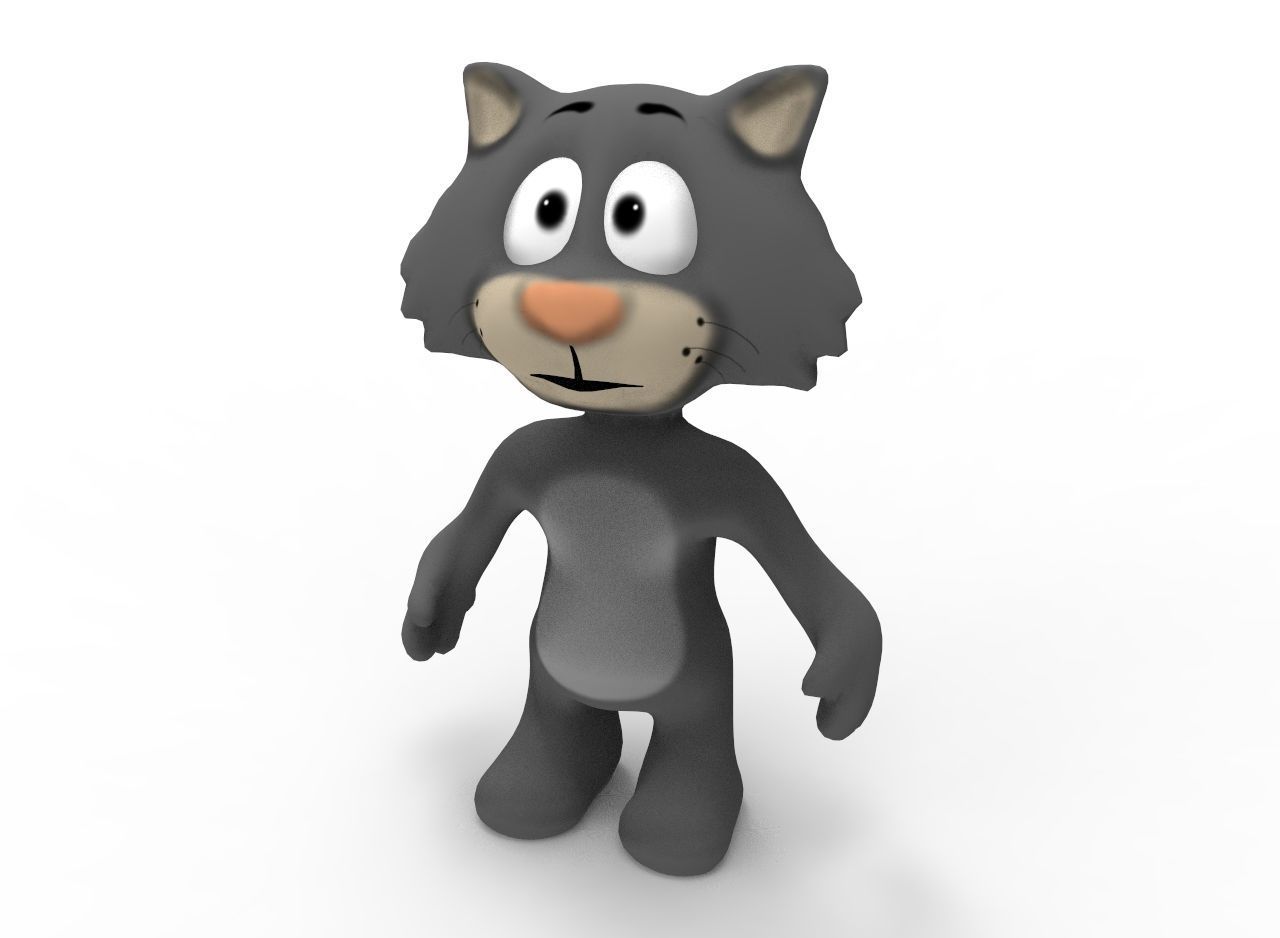Cat Cartoon Low-poly 3D model_7