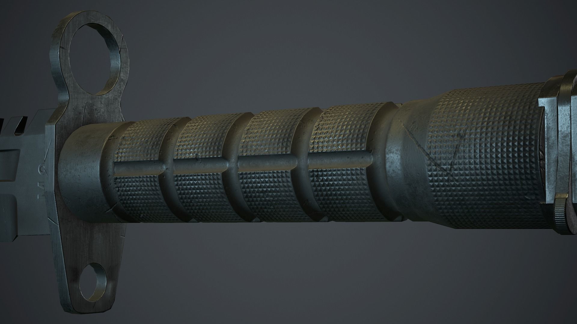 Black M9 Bayonet Knife PBR Game Ready Low-poly 3D model_13