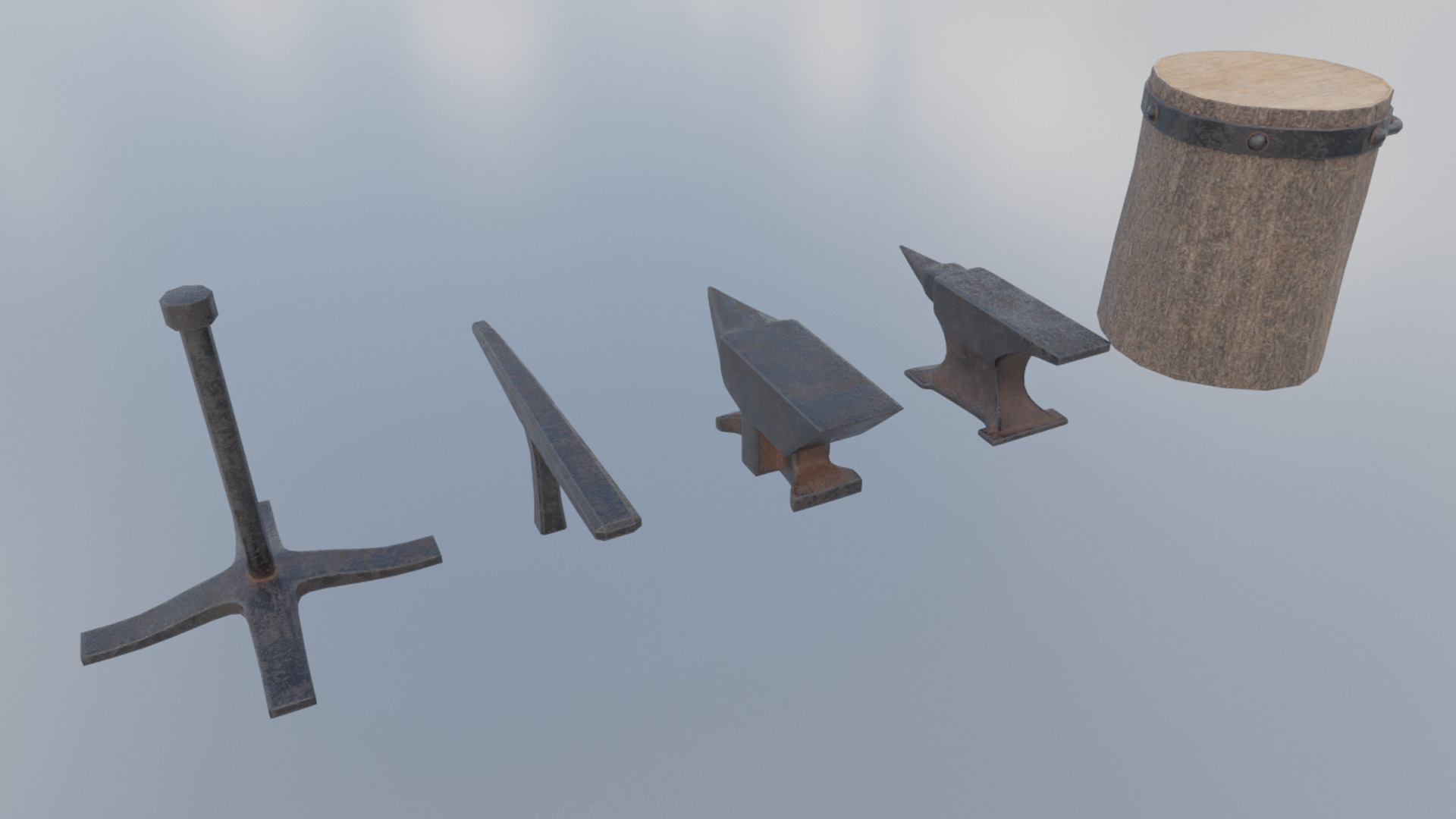 Anvil Props Low-poly 3D model_1