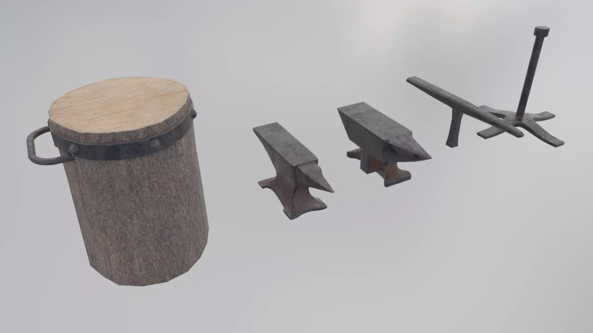 Anvil Props Low-poly 3D model_0