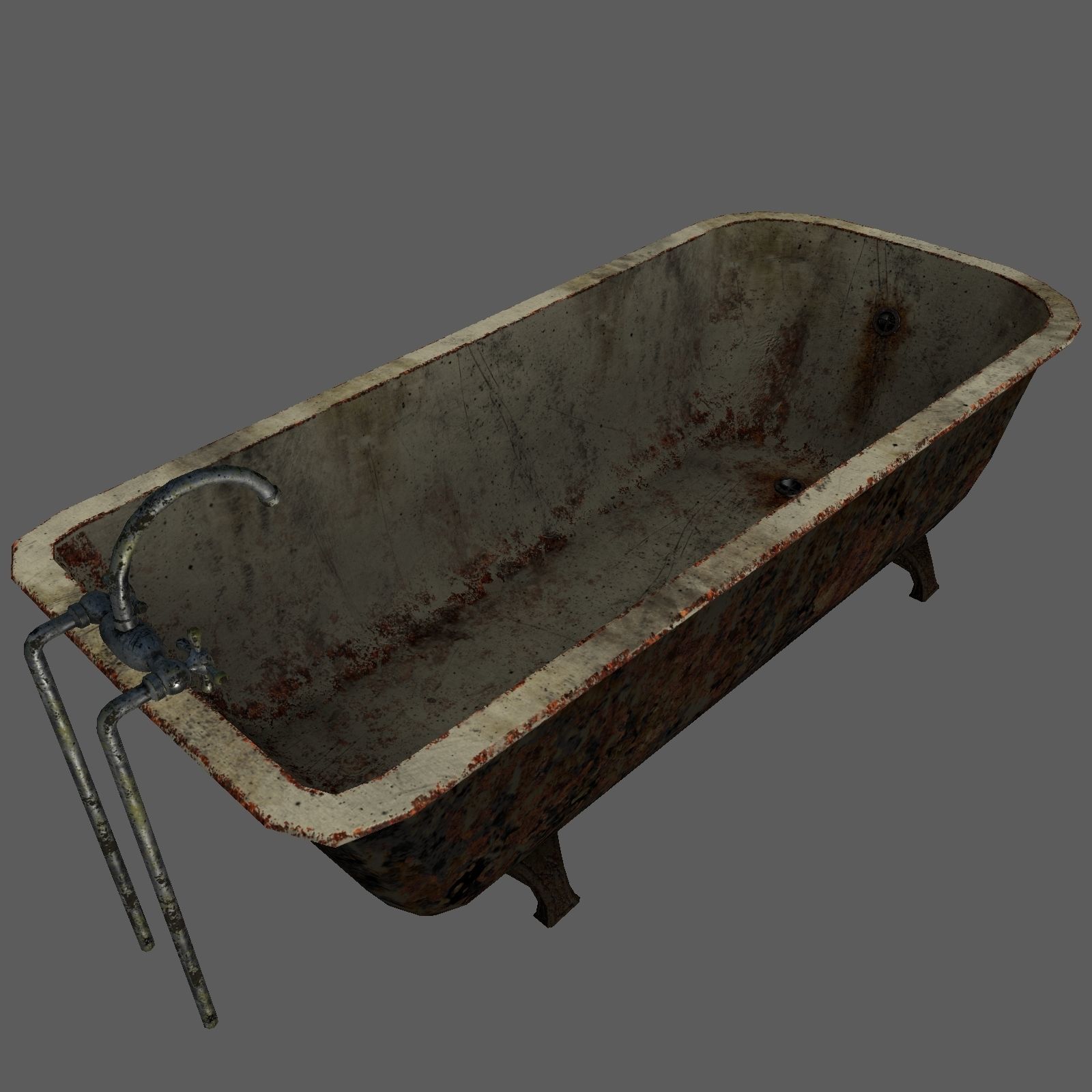 Old bath set Free low-poly 3D model_3