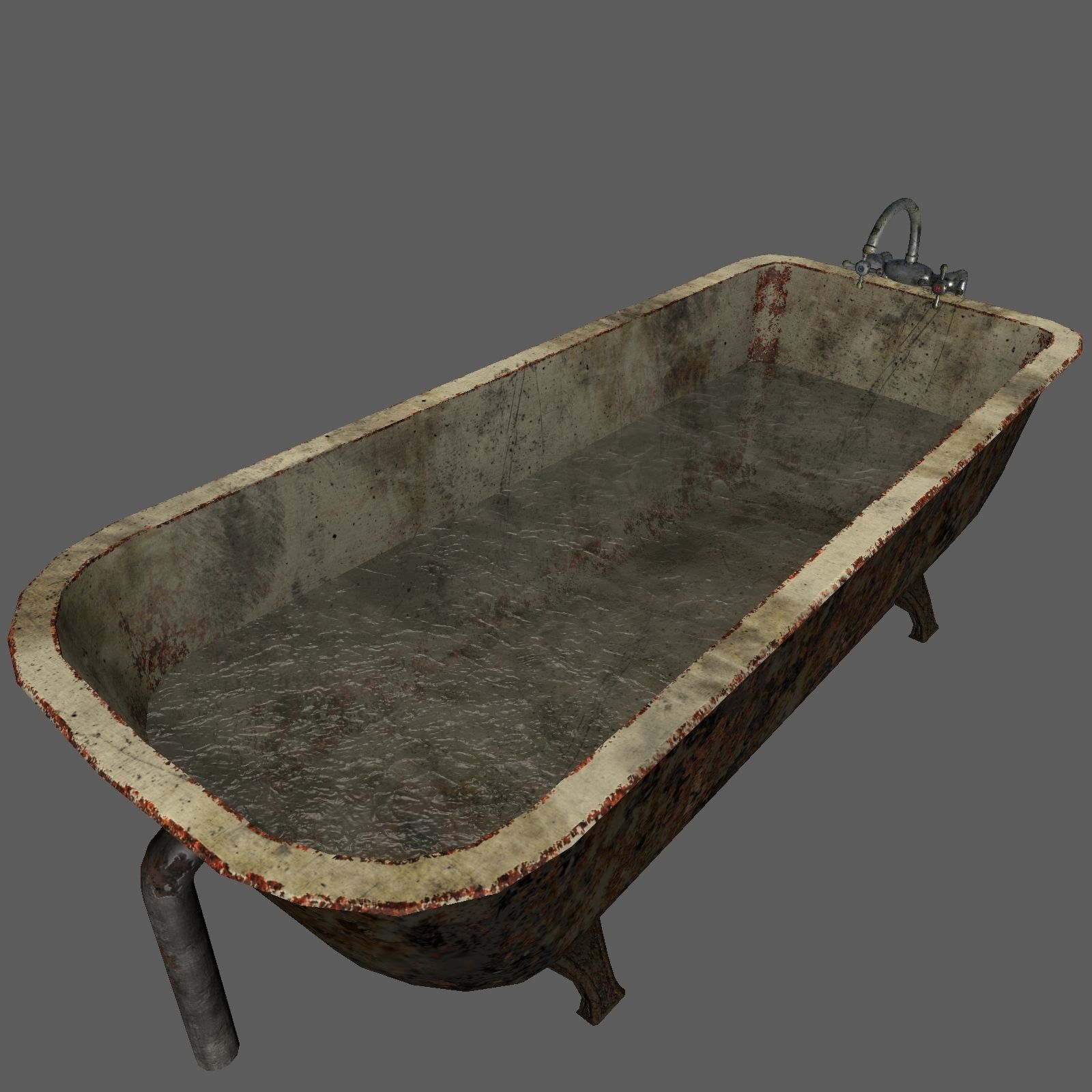 Old bath set Free low-poly 3D model_1