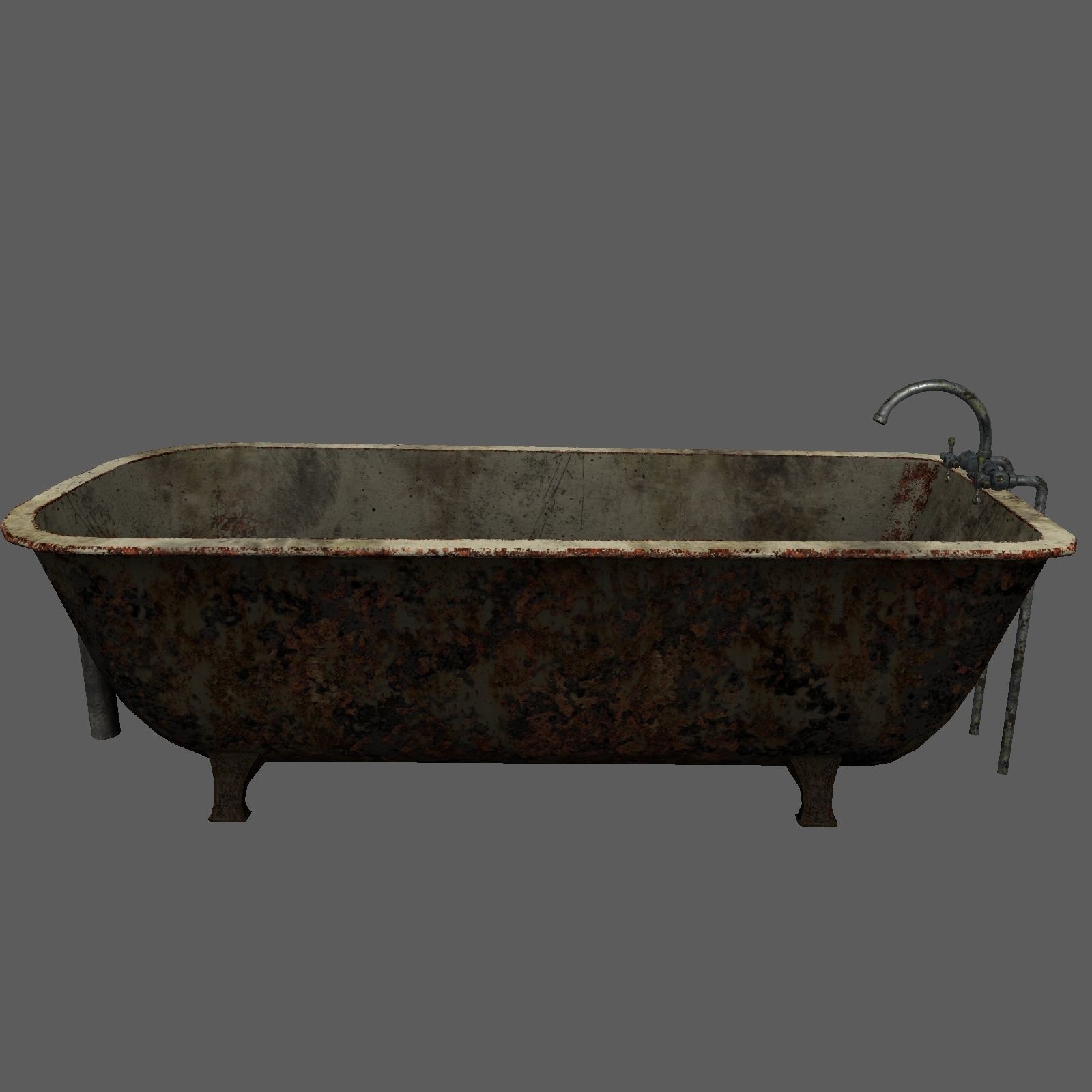 Old bath set Free low-poly 3D model_2
