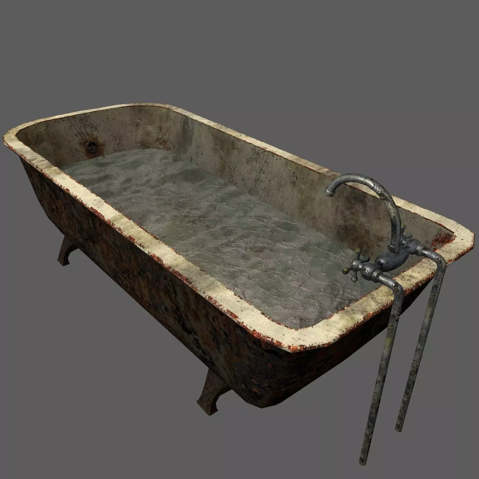 Old bath set Free low-poly 3D model_0