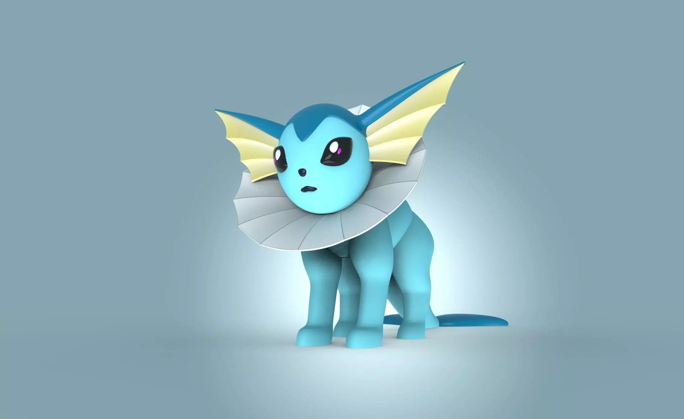 Vaporeon Pokemon eevee evolution 3D print model_0