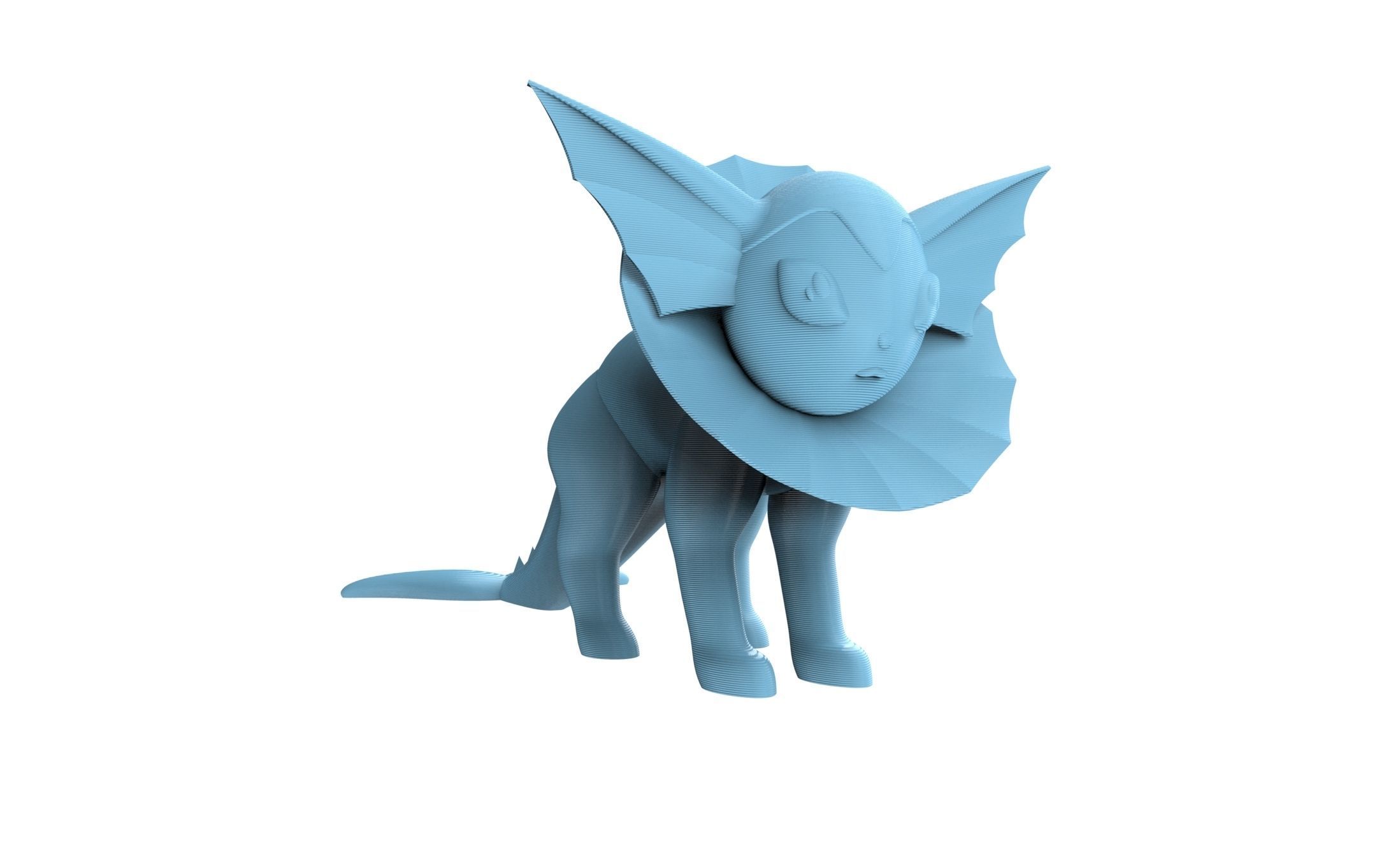 Vaporeon Pokemon eevee evolution 3D print model_5