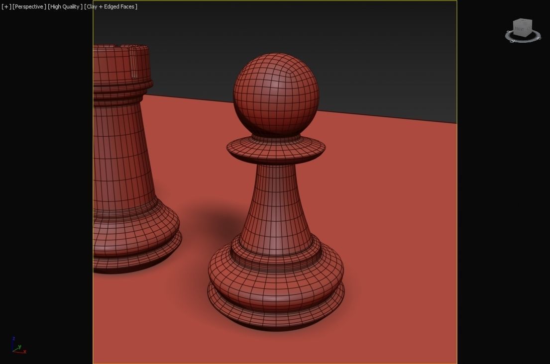 Chess Set board with gold and silver pieces 3D model_15