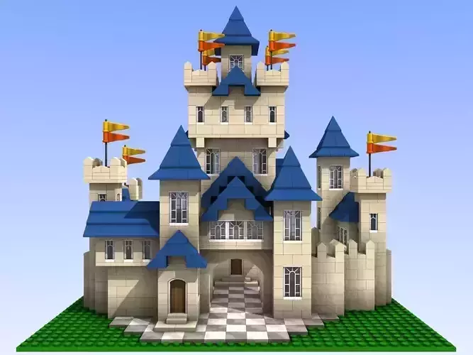 Lego-compatible style bricks castle