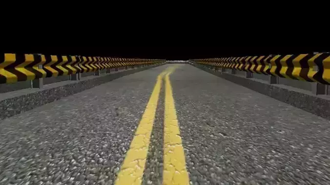 race low poly road with lines in middle Low-poly 3D model