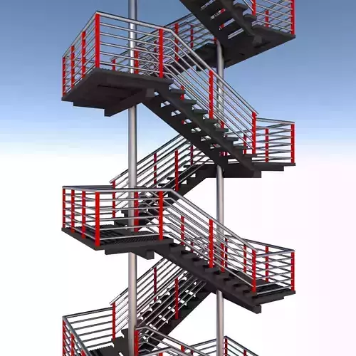 Fire escape metal stairs