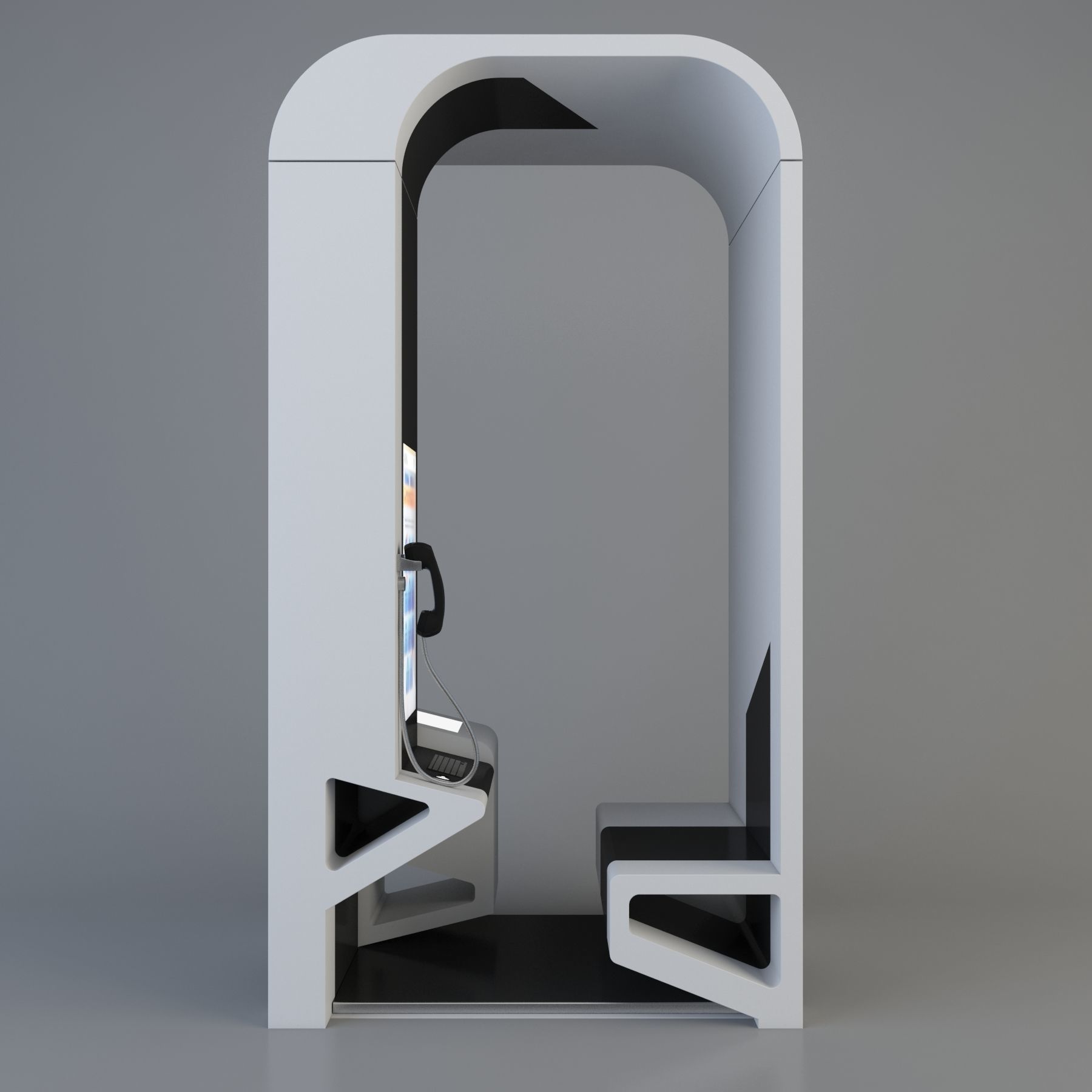 Multimedia Kiosk 3D model_2