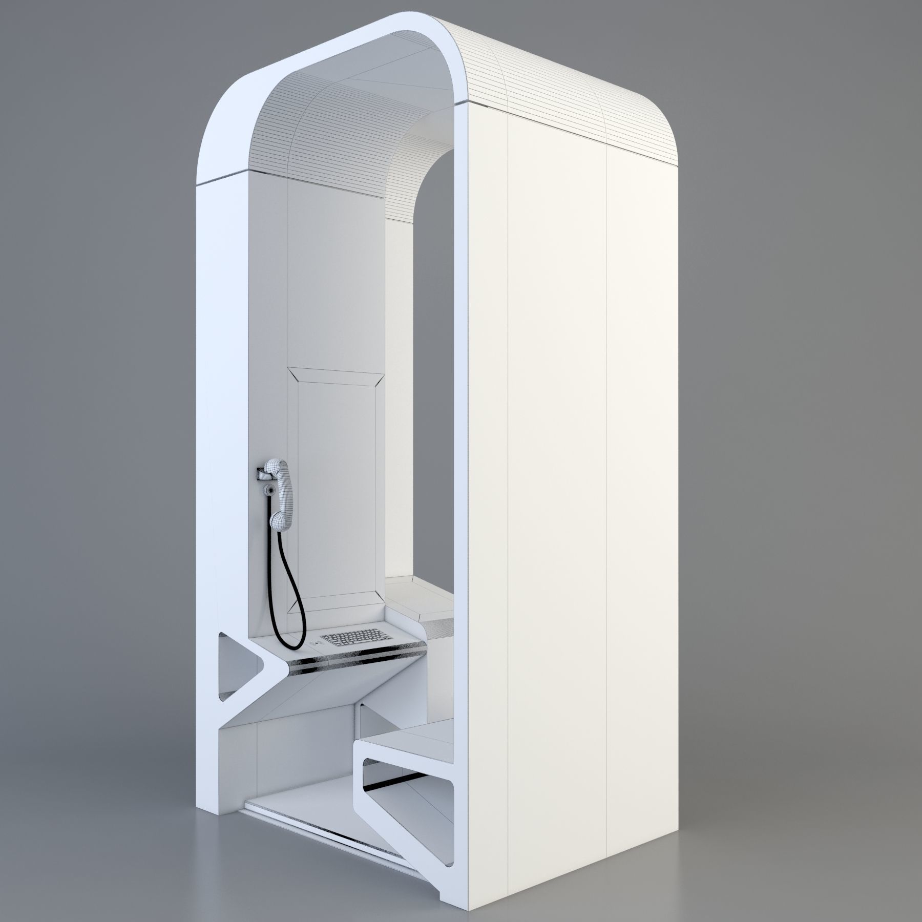 Multimedia Kiosk 3D model_4