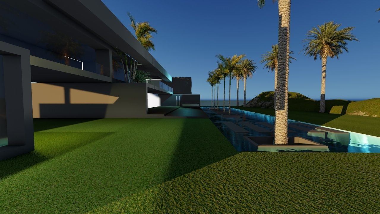 Modern House Concrete Los Angeles 3D model_3