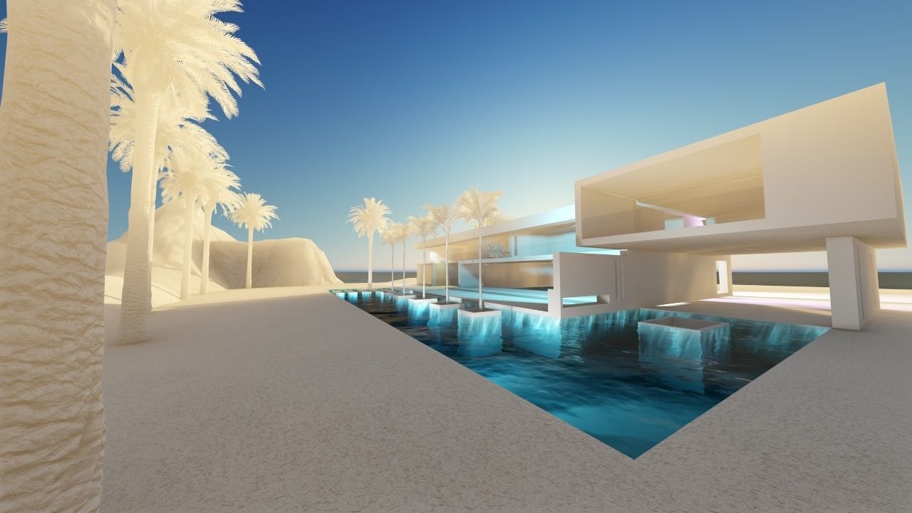 Modern House Concrete Los Angeles 3D model_4